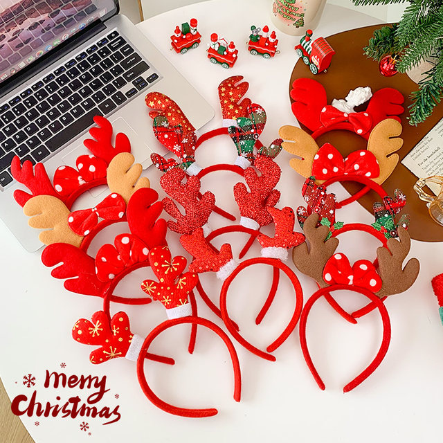 Christmas headband Santa Claus Elk Snowman headband holiday props dress-up supplies for adults and children hair accessories