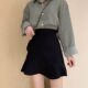 Fat mm fishtail skirt, large size high waist, slim ruffle edge A-line hip skirt, pear-shaped body short skirt, women's summer