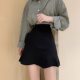 Fat mm fishtail skirt, large size high waist, slim ruffle edge A-line hip skirt, pear-shaped body short skirt, women's summer