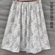 Summer small fresh cotton silk skirt comfortable and cool middle -aged skirt artificial cotton floral dance skirt A -line skirt
