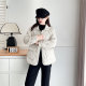 Autumn and winter new female light loose warm padded jacket large size fat MM lapel diamond -shaped grid pressure line small cotton jacket jacket
