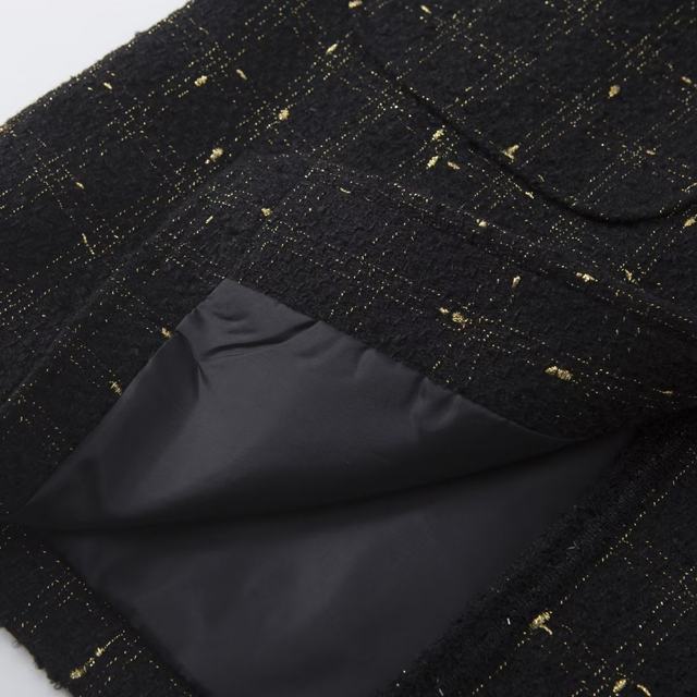 Spring and autumn new mid -length sleeveless suit horse clip large size fat MM small incense wind rough flower grid vest jacket