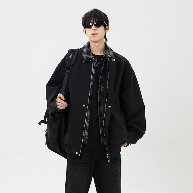 MTVO Maitu two-piece short jacket men's spring trendy baseball uniform teenager American lapel jacket
