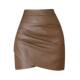 
Irregular pleated high waist skirt for women in autumn and winter 2025 new winter clothing pu leather sexy hip a line short skirt