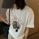 Slim and casual tee 2025 summer new color printed letter short-sleeved T-shirt versatile Korean women's top
