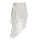 Asymmetric design sense Girl short skirt summer new lace stitching flowers decorate individual skirt
