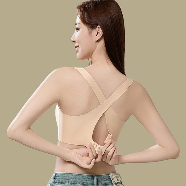 Crossed shoulder straps beautiful back lingerie sports anti-slip bra not to fall shoulders gathering shock-proof invisible liquid foundation summer