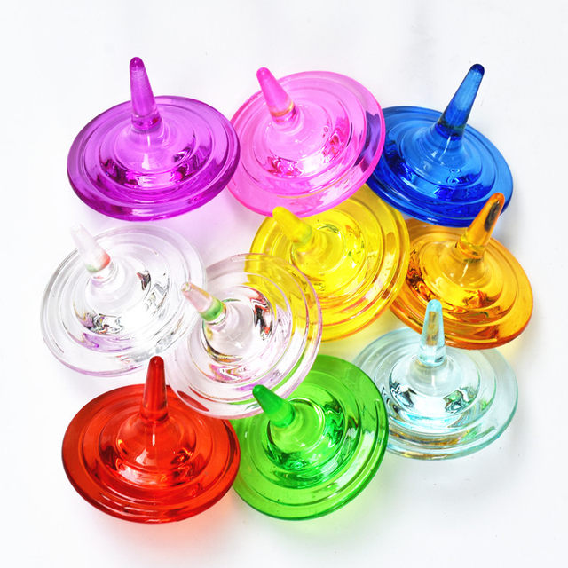 Plastic acrylic crystal transparent hand-turn gyro boy little girl game reward gift prize gift