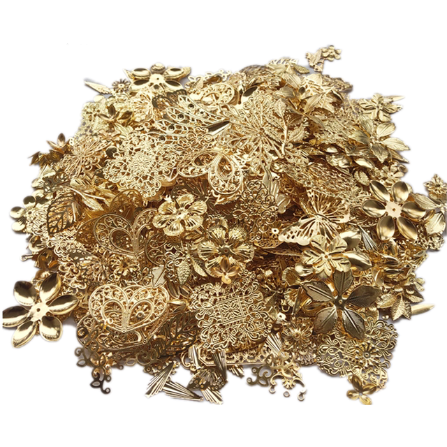 Jin [Jin equals 0.5 kg] Hairpin flower sheet iron piece golden hair stick press Jin [Jin equals 0.5 kg] Main body DIY headdress hair accessories accessories novice material bag