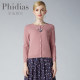 Phidias brand women's clothing spring new style versatile sweet round neck slim fit and slim single-breasted knitted sweater
