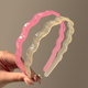 2025 new candy color wavy hairband for women with teeth non-slip solid color headband hair accessories face washing and going out universal hair card