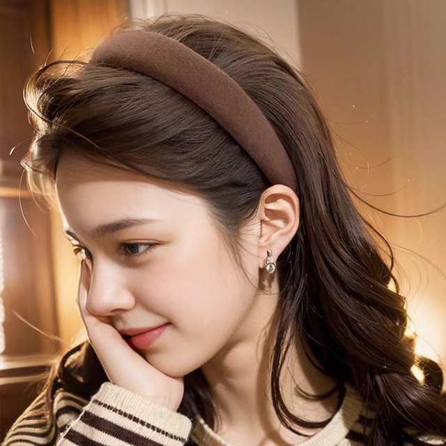 High skull top sponge hairband Internet celebrity 2025 new face washing hair card for women's autumn and winter high-end pressure hairband headband