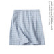 Plaid short skirt summer new style foreign trade women's clothing versatile fashion rear invisible zipper slim A-line skirt 15867