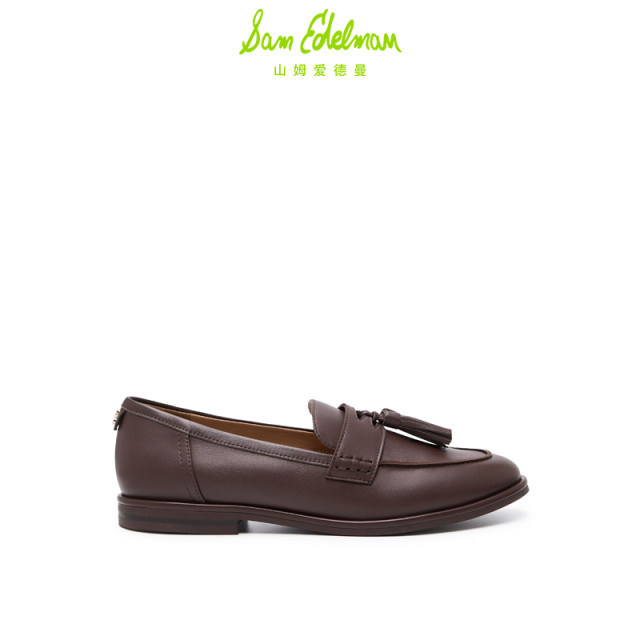 SAM EDELMAN Sam Edelman Spring and Autumn Fashion Black Snap-Playing Loafers Leather Shoes Women's BELLE