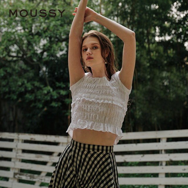 MOUSSY Summer New Product Sweet Sweetless Floral Shirt Women 010HS630-0831