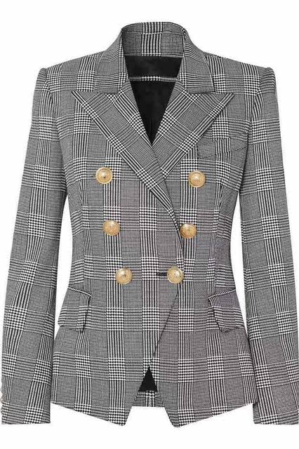New Balman classic plaid double -row metal buckle in the suits 2024 ...