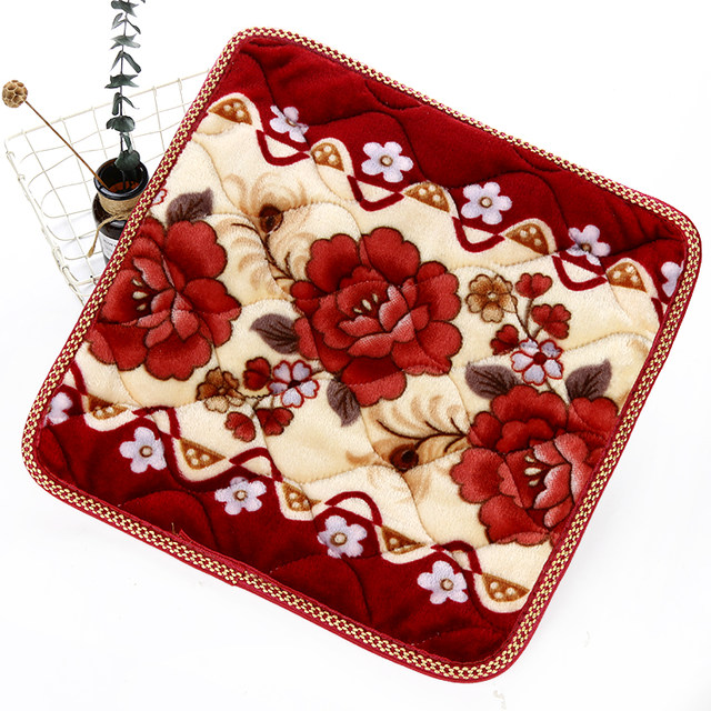 Thickened plush cushion in winter warm office non-slip chair car sofa dining chair round square stool cushion