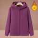 Middle-aged and elderly hooded fleece jacket mother autumn fleece sweatshirt grandma winter lamb velvet warm top