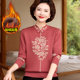 Middle-aged and elderly women's autumn and winter plus velvet and thickened all-in-one velvet tops, mother's winter clothing, loose, western style warm knitted sweater