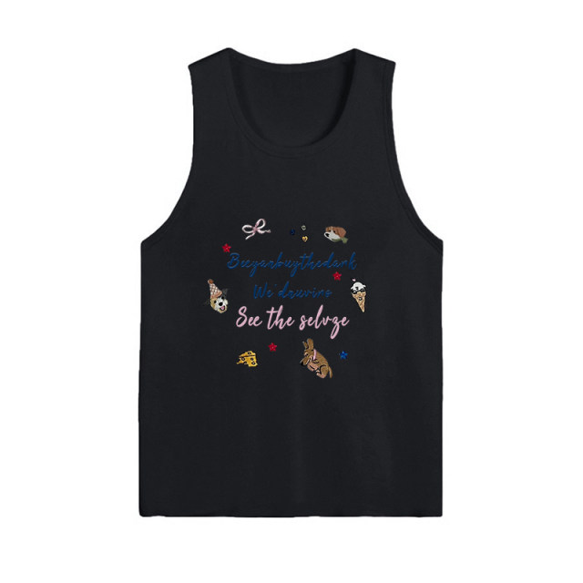 baby blue suspender vest for women 2025 new summer dopamine sweet sports wear loose sleeveless top
