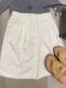 Japanese lazy white linen suit shorts women's summer new high-waisted niche cotton and linen straight casual five-point pants