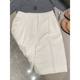 Japanese lazy white linen suit shorts women's summer new high-waisted niche cotton and linen straight casual five-point pants