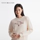 Tommy25 new spring and summer women's pure cotton letter embroidered hat-free round neck pullover sweatshirt 43844