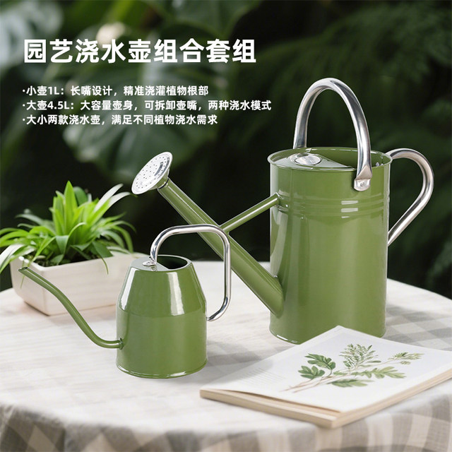 Worsch flower watering kettle long mouth sprinkler kettle iron gardening home large capacity pointed small mouth meaty watering kettle
