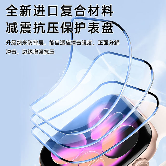 Suitable for iWatch11 protective film s11 watch s10 apple s9/s8 ceramic iwatchs8/s7 tempered iwatchse9/10 curved surface 7applewatch6 anti-fall 5ultra4 film 3