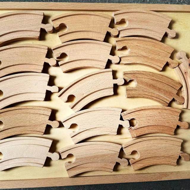 Wooden track train toys children's educational assembled building blocks baby early education