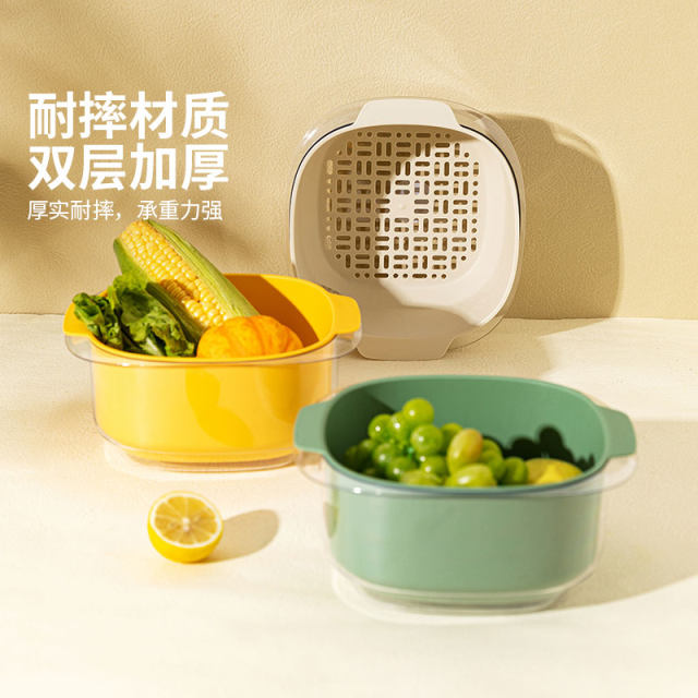 Modern housewife wash basin drain basket new style household kitchen wash basin filter water washing fruit wash basin fruit tray