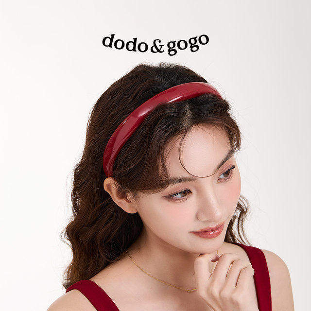 DODOGOGO leather style headband red daily wear headband women's fashion high skull new headwear