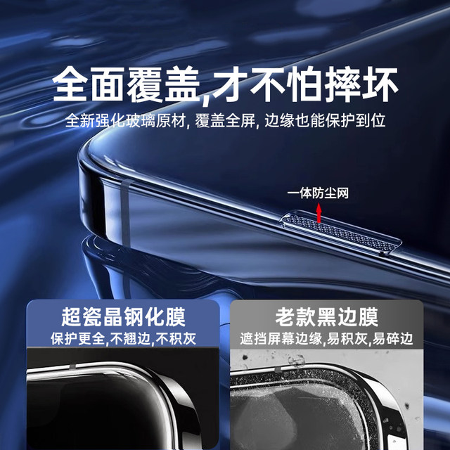 [No fingerprint] Platinum signal is suitable for iPhone 17/16 tempered film Apple 15/14 mobile phone 13 promax anti-peep 12 full screen XR/xsmax full coverage 11 stickers X anti-fall 8air HD 7plus