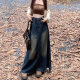2407 Make old water -washed denim skirts Female spring and autumn hot girl retro straight tube A -line design sense thin skirt
