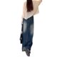 2407 Make old water -washed denim skirts Female spring and autumn hot girl retro straight tube A -line design sense thin skirt

