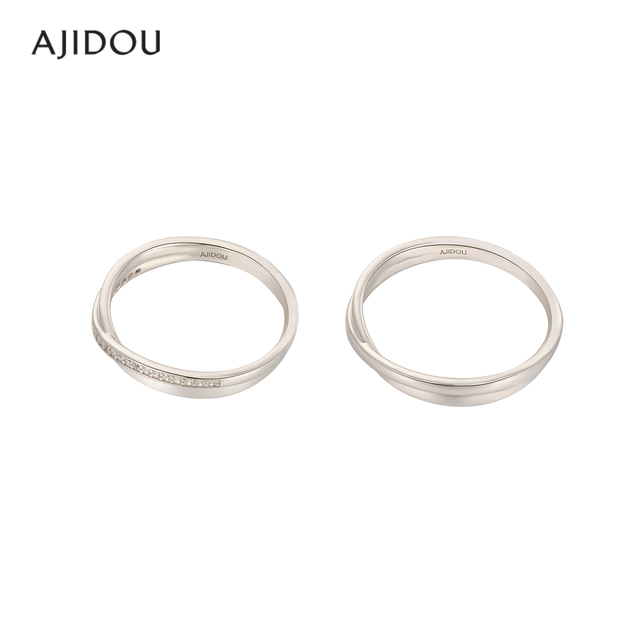 AJIDOU Ajidou ring for women 925 silver couple pair ring fashion plain ring silver ring couple pair ring