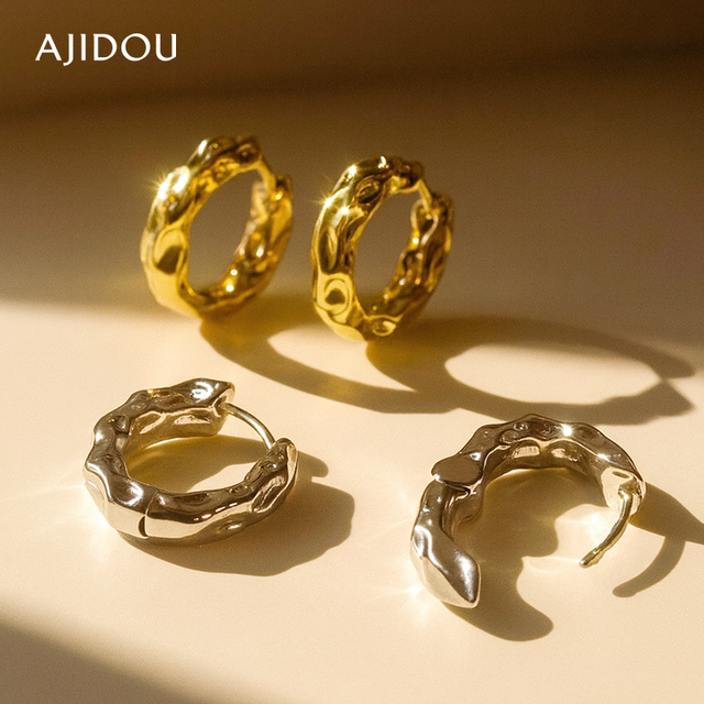 ajidou Ajidou Earrings Women's Trendy Cool Earrings New Earrings European and American Design Niche Gold Earrings Earrings