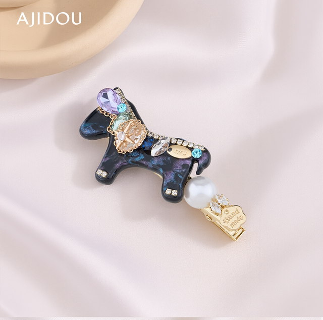 AJIDOU Ajidou hairpin bangs clip hair accessories female cute fashion trend pony pearl crystal duckbill clip