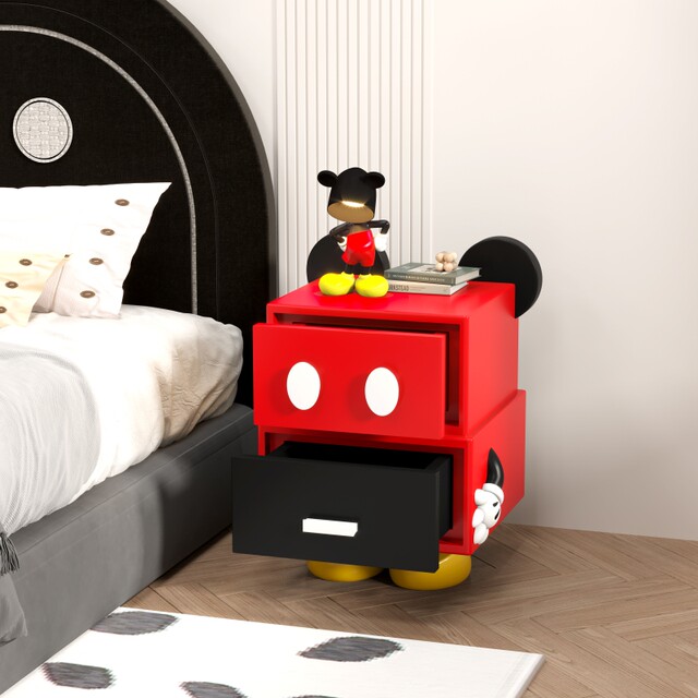 Mickey children's bedside table for girls and boys creative bedroom cute cartoon room special-shaped extremely narrow side table bedside table