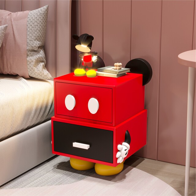 Mickey children's bedside table for girls and boys creative bedroom cute cartoon room special-shaped extremely narrow side table bedside table
