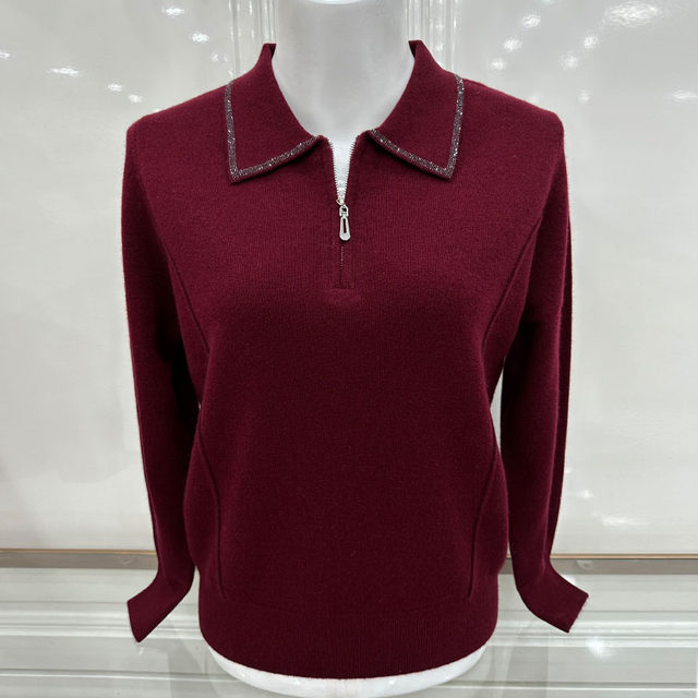 More than 50-year-old mother's fashionable tops for middle-aged and elderly fashion women's autumn 2025 new knitted sweaters cardigan bottoming shirts