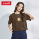 Benny Road Red Short Sleeve T-shirt for Women 2024 Spring New Year of the Year of the Year of the Dragon Clothes Loose Cotton Top Trendy Q