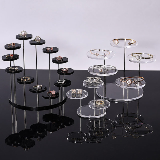 Acrylic ladder display rack cosmetics storage rack multi-functional jewelry store antique ornaments display rack hand-made rack