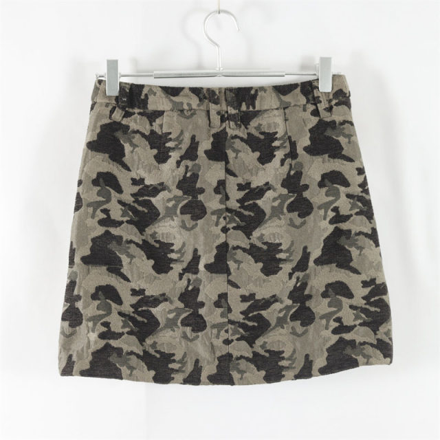 New Japanese style commuter versatile buckle zipper high waist slim short skirt for women camouflage fashionable hip-cover skirt