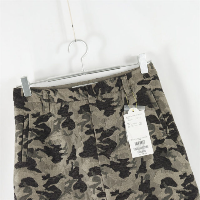 New Japanese style commuter versatile buckle zipper high waist slim short skirt for women camouflage fashionable hip-cover skirt