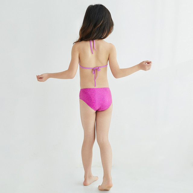 Foreign trade European and American children's swimwear girl swimwear cute Bikini suit Mermaid split small middle school children
