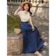 
High-end 2025 spring and summer new high-waisted gray pleated skirt pocket skirt large size A-line slim and versatile women
