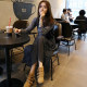 Fashion holiday women's dress dress long skirt Korean chiffon long sleeve Posamian large size wave dot bottoming long skirt autumn
