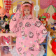 Exclusive original rice family cute Japanese original long -sleeved long -sleeved pink cartoon sweet soft girl shirt