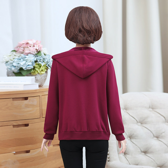Mom Autumn Jacket Short Middle-aged Sweatshirt Women 2024 Autumn New Style 40 and 50 Casual Loose Spring and Autumn Tops